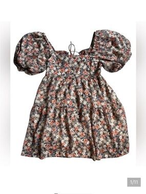 MINKPINK Multicolor Floral Puff Sleeve Dress